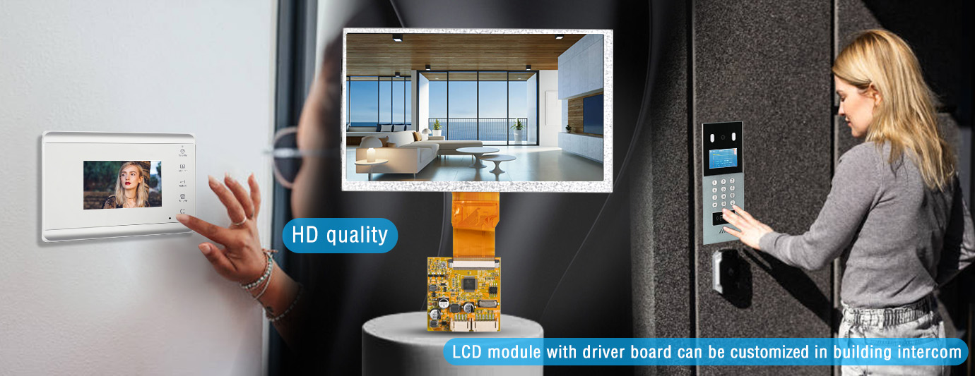 1, LCD-modul med driverkort kan tilpasses i bygningsintercom