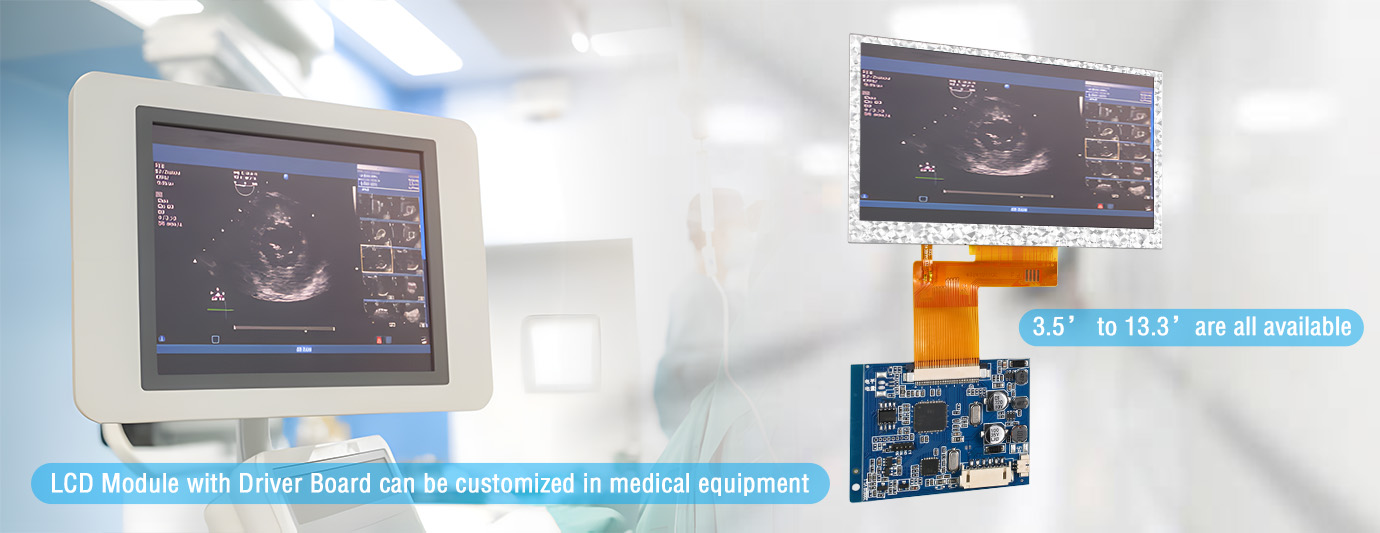 2, Modul LCD dengan Papan Driver dapat disesuaikan dalam peralatan medis